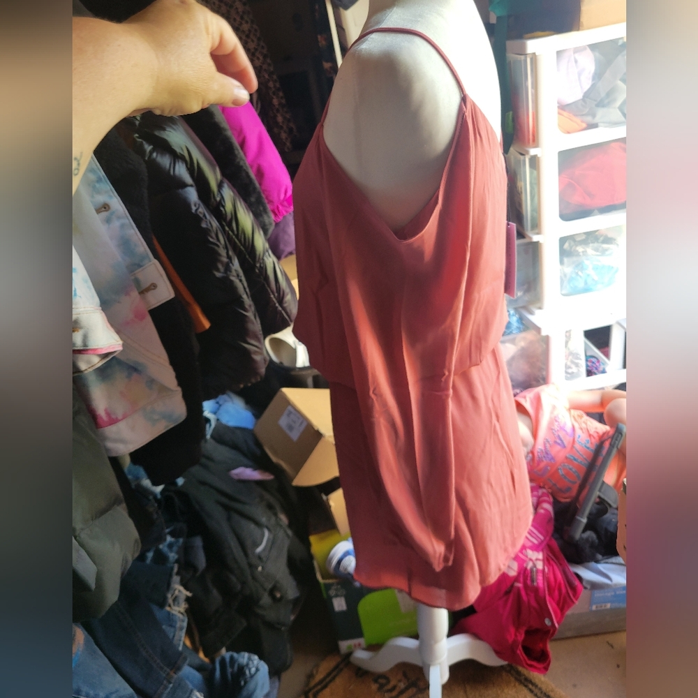 Three Eighty Two NWT Peach Cold‎ Shoulder Mini Dr… - image 3